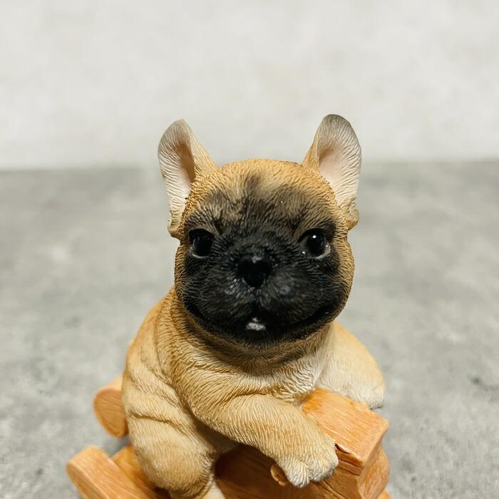 かわいい 犬 置物 木馬に乗るフレンチブルドッグ ギフト 可愛い リアル インテリア 動物 玄関先 雑貨 ガーデンオーナメント |  | 02