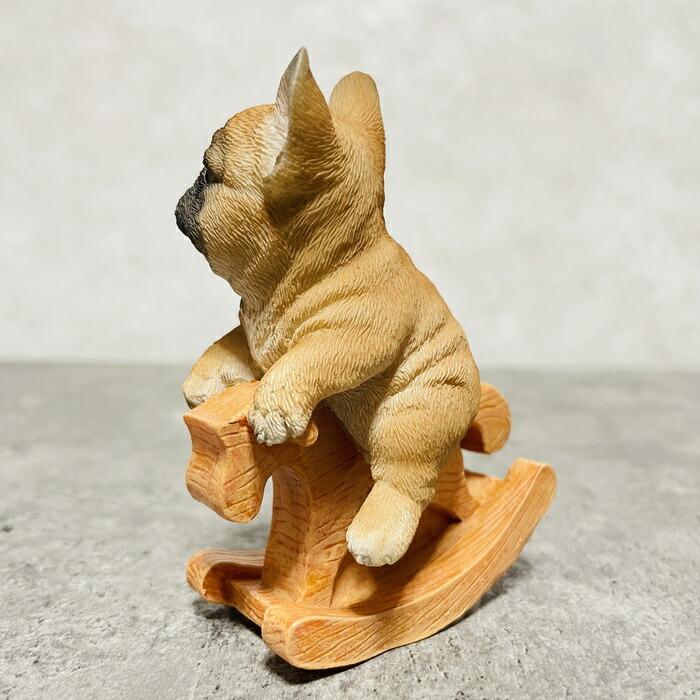 かわいい 犬 置物 木馬に乗るフレンチブルドッグ ギフト 可愛い リアル インテリア 動物 玄関先 雑貨 ガーデンオーナメント |  | 03