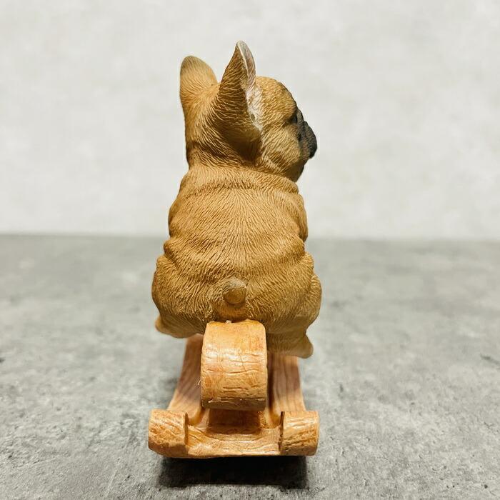 かわいい 犬 置物 木馬に乗るフレンチブルドッグ ギフト 可愛い リアル インテリア 動物 玄関先 雑貨 ガーデンオーナメント |  | 05