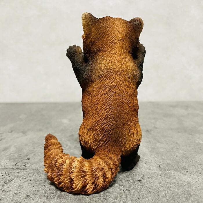 かわいい 置物 動物 手をあげるレッサーパンダ 玄関 おしゃれ 贈り物 可愛い リアル インテリア 雑貨 ガーデンオーナメント | WOOBIA | 04