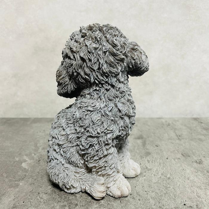陶器製 プードル 庭 オーナメント 置物 動物 装飾 鑑賞 犬の置物 90