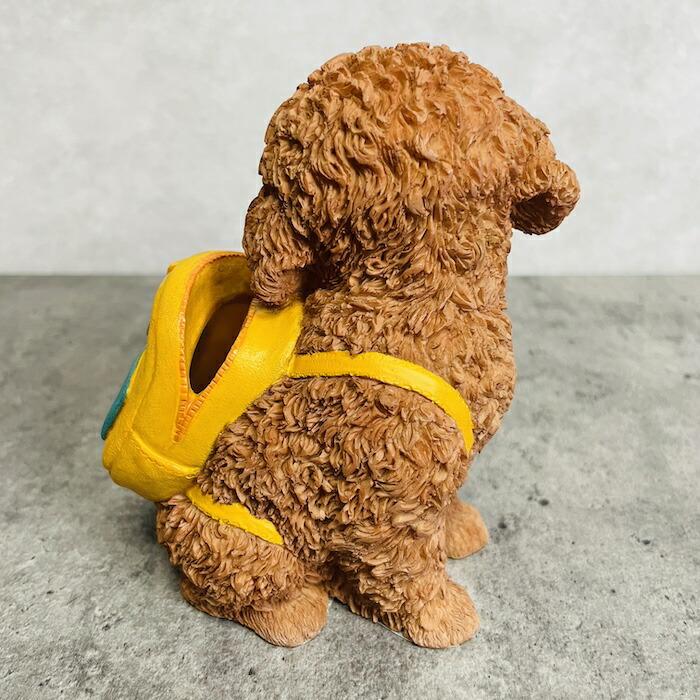 かわいい 犬 置物 リュックを背負う トイプードル貯金箱 動物 おしゃれ 玄関 贈り物 可愛い インテリア ガーデンオーナメント |  | 03