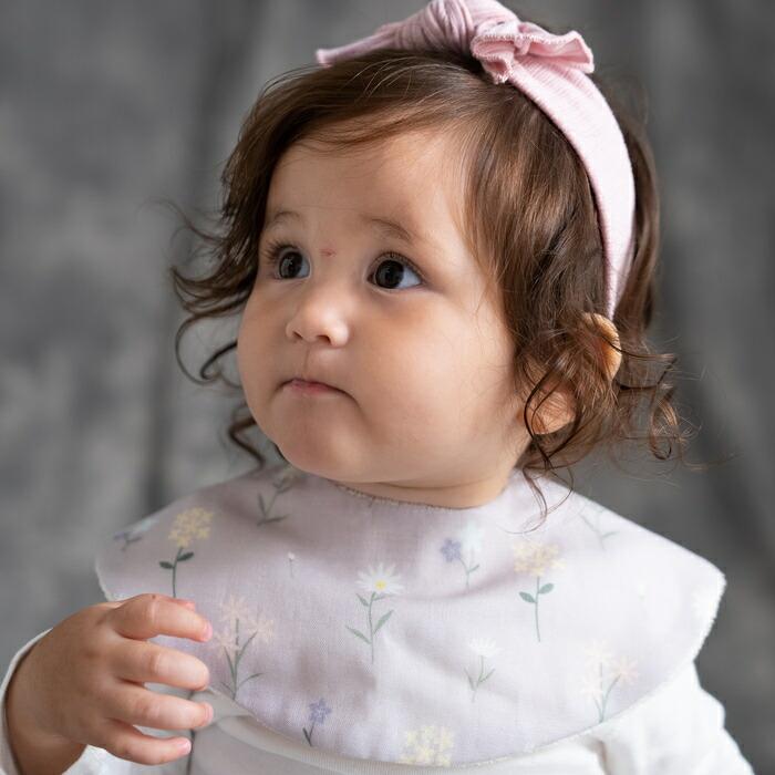 3色から選べる ベビーギフト 3点セット スタイ ヘアバンド ブルマ はなことばシリーズ Lien de famille  おしゃれで可愛いプレゼント | lien de famille | 13