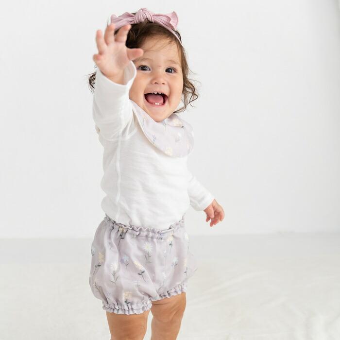 3色から選べる ベビーギフト 3点セット スタイ ヘアバンド ブルマ はなことばシリーズ Lien de famille  おしゃれで可愛いプレゼント | lien de famille | 14