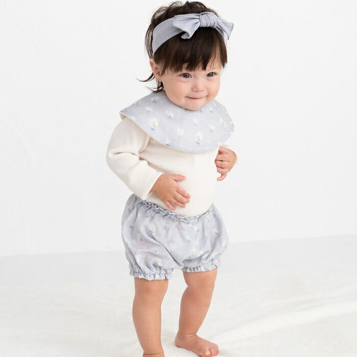 3色から選べる ベビーギフト 3点セット スタイ ヘアバンド ブルマ はなことばシリーズ Lien de famille  おしゃれで可愛いプレゼント | lien de famille | 16