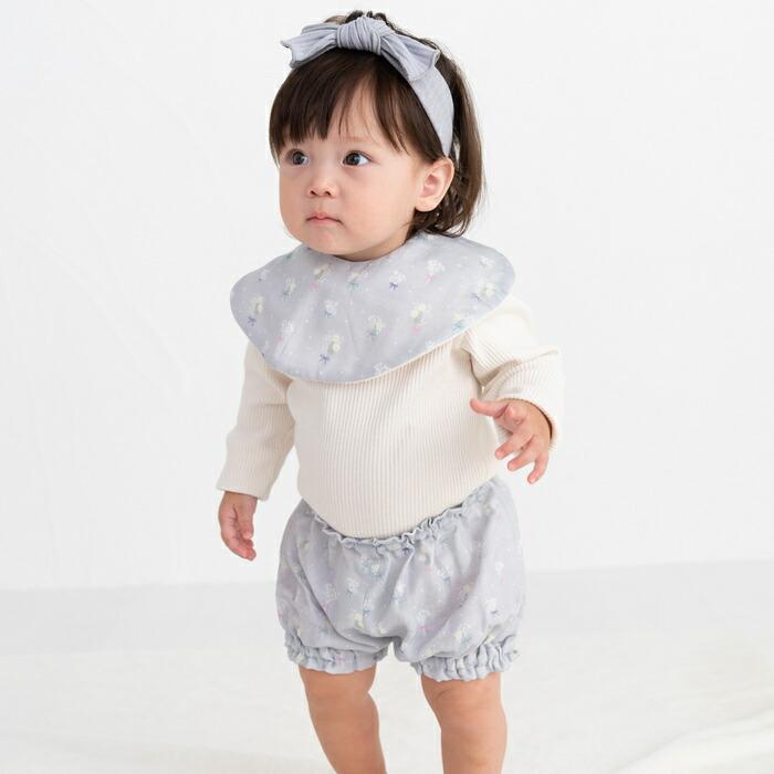 3色から選べる ベビーギフト 3点セット スタイ ヘアバンド ブルマ はなことばシリーズ Lien de famille  おしゃれで可愛いプレゼント | lien de famille | 18