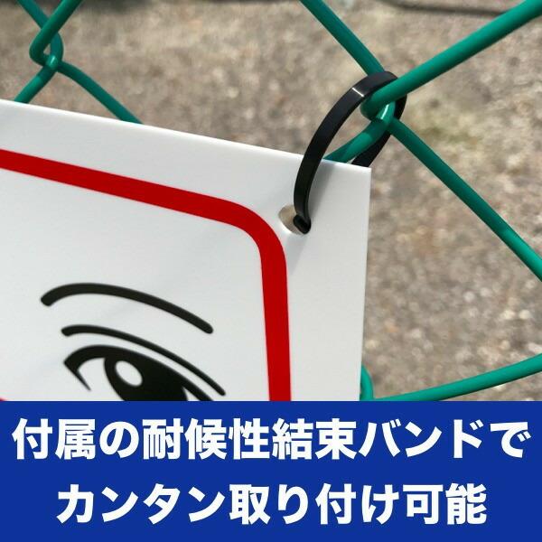目が合う防犯用 監視カメラ作動中 看板 標識 35cm×25cm 四隅穴アケ 結束バンド付き 太陽光発電 |  | 04