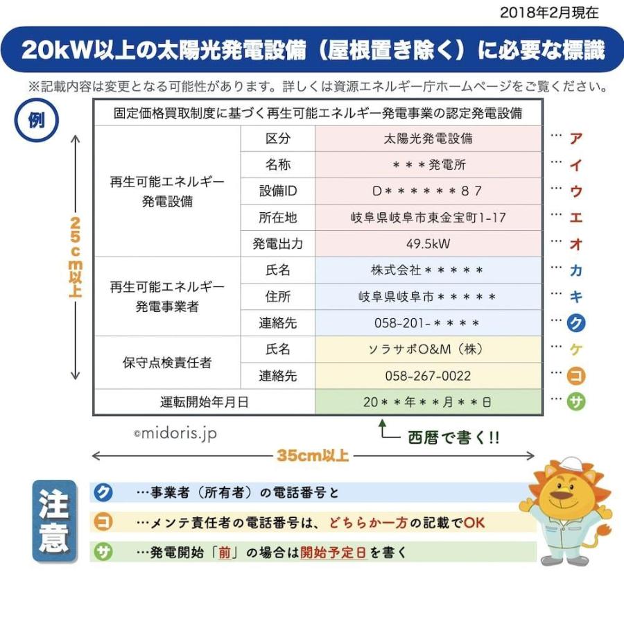 太陽光発電用 標識 看板 改正FIT法・FIP制度対応 結束バンド6本 屋外用 再生可能エネルギー 固定価格買取制度 |  | 05