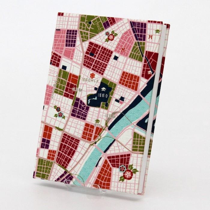 御朱印帳 地図柄 専用袋セット 東京 浅草 かわいい おしゃれ 蛇腹折り ご縁 旅雑貨 ポーチ付き 税込