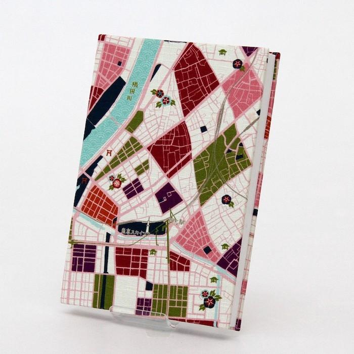御朱印帳 地図柄 専用袋セット 東京 浅草 かわいい おしゃれ 蛇腹折り ご縁 旅雑貨 ポーチ付き 税込