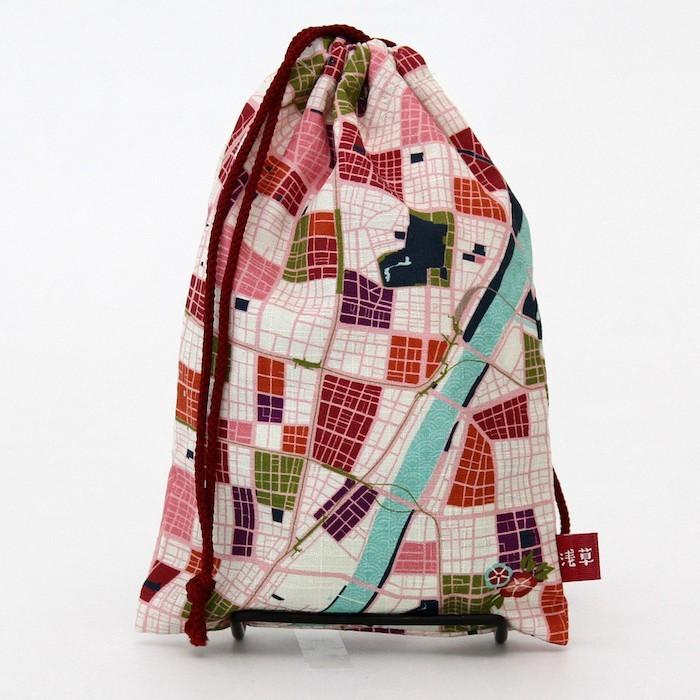 御朱印帳 地図柄 専用袋セット 東京 浅草 かわいい おしゃれ 蛇腹折り ご縁 旅雑貨 ポーチ付き 税込