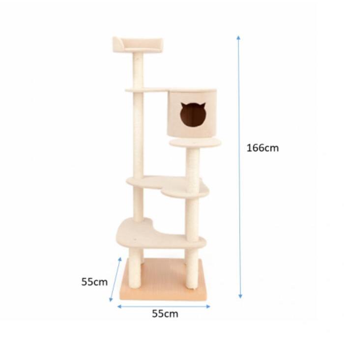 7色から選べる！ 国産キャットタワー ハート型のステップで可愛いデザイン 猫用アイテム 猫タワー 幅55×奥行55×高さ166cm te-ace-b |  | 03