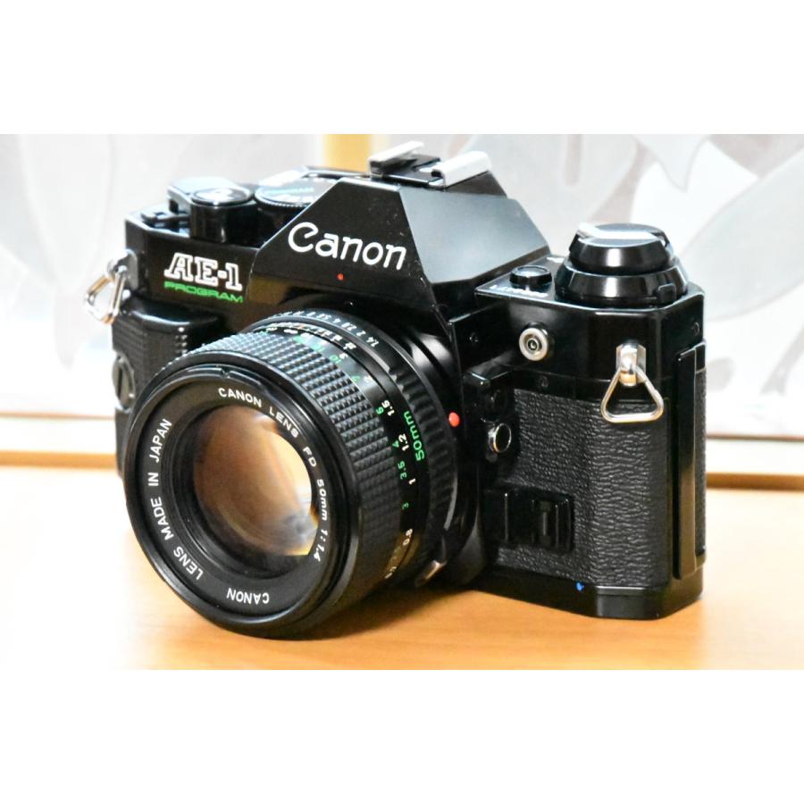 フィルムカメラ カメラ 中古 中古 カメラ canon ae-1 PROGRAM 単焦点レンズ canon AE-1 FD 50mm f1.4 付き 【中古】の画像
