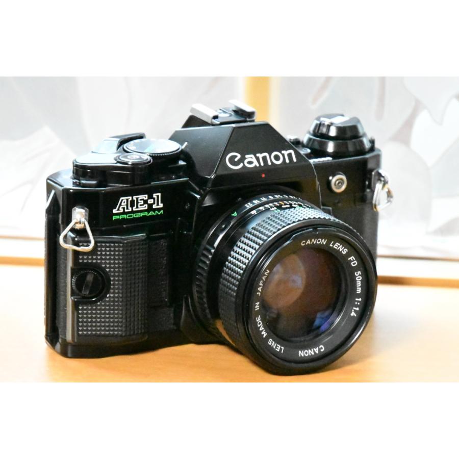 フィルムカメラ カメラ 中古 中古 カメラ canon ae-1 PROGRAM 単焦点レンズ canon AE-1 FD 50mm f1.4 付き 【中古】の画像