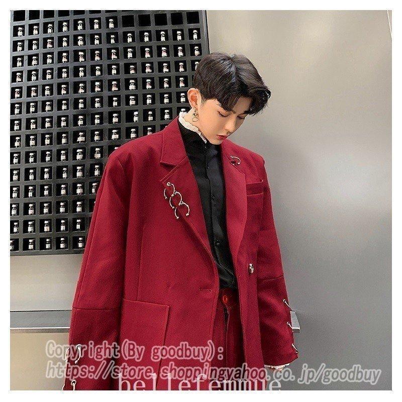 メンズジャケットスーツセットアップメンズ韓国プライベート奇抜個性