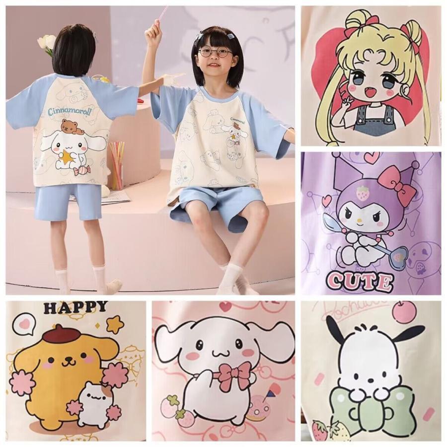 サンリオ パジャマ 綿 2点セット 上下セット Tシャツ パンツ キッズ 