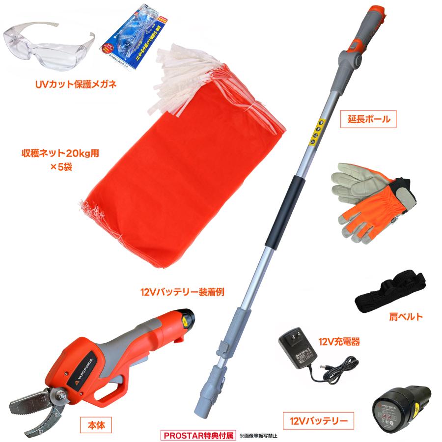 高枝切りバサミ 12Vコードレス  2WAY 電動バサミ 電動高枝切りばさみ 果実 小枝キャッチ機能付 LXAFP1-JP サービス特典付 ヤードフォース YARDFORCE_1