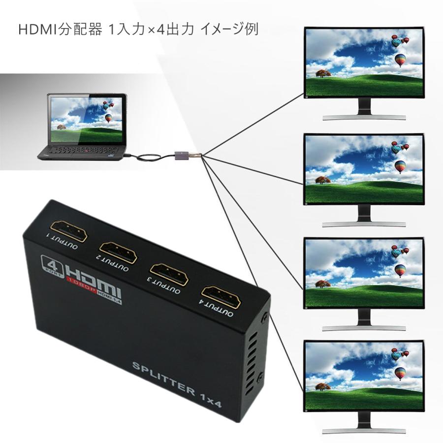 HDMI分配器 HDMIスプリッター 1入力4出力 4K 2K FHD対応 自動切り替え 3D映像対応 電源アダプター TV PC プロジェクター等に対応 1ヶ月保証 |  | 07