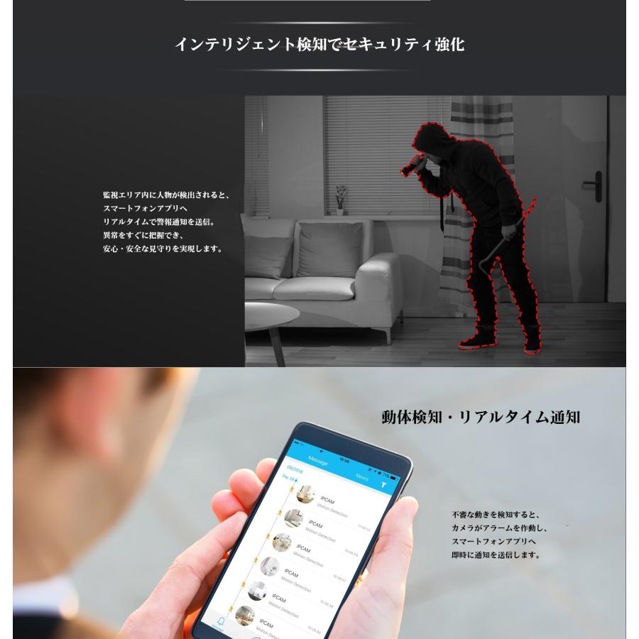 見守りカメラ C38S-P パンチルト対応 WiFi 人物検知 動体検知 ナイトビジョン 双方向音声 ペットカメラ 防犯カメラ PSE 技適 6ヶ月保証 | VSTARCAM | 02