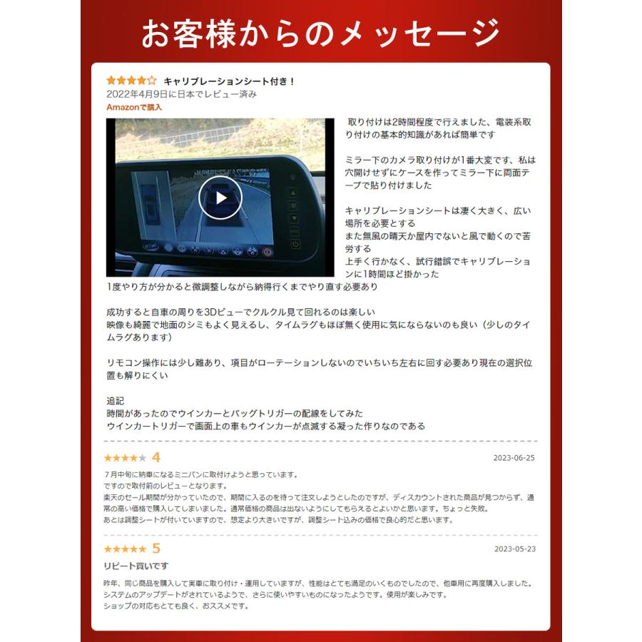 3Dアラウンドビュー ドライブレコーダー1080P 360度鳥瞰パノラマ映像