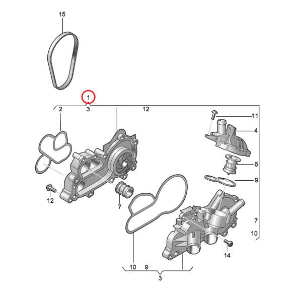 Audi AUDI アウディ A5 F5 Q2 GA Q3 8U ウォーターポンプASSY Audi AUDI アウディ A5 F5 Q2 GA Q3 8U ウォーターポンプASSY