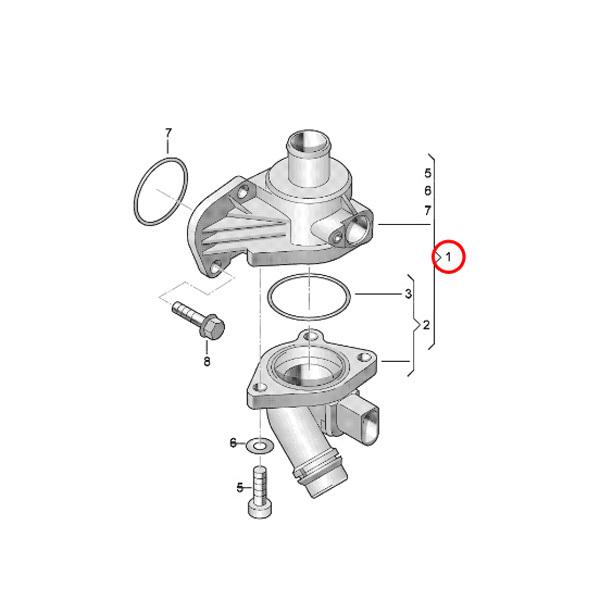 Audi（アウディ） A4 8D/B5 8E/8H/B6 サーモスタット/サーモスタッド