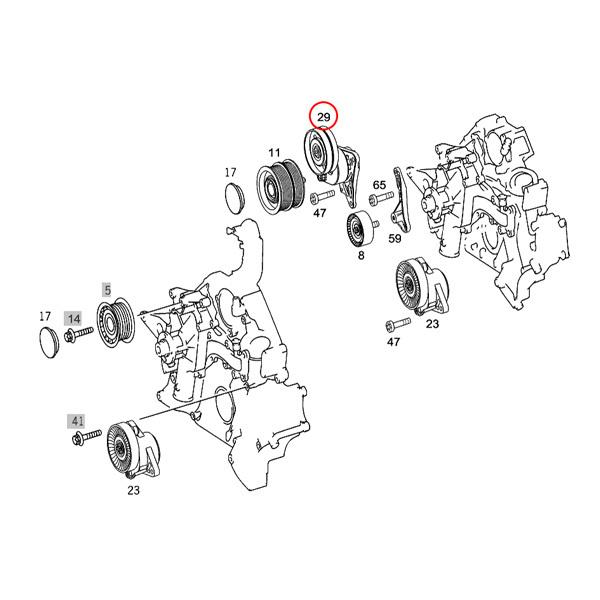 ベンツ W220 W211 S55AMG E55AMG ベルトテンショナー スーパーチャージャー用 M113 エンジン用 1132000070 1132000170｜protechauto｜02