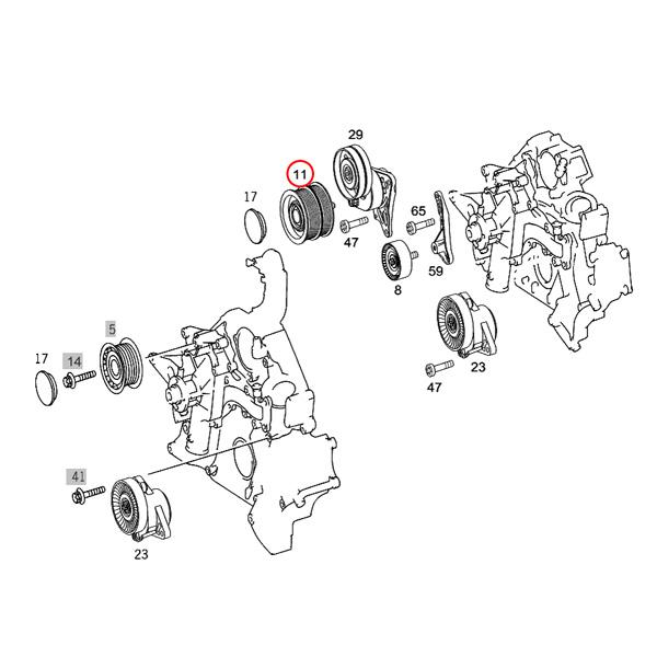 メルセデスベンツAMG-M113エンジン用　プーリー ベンツ アイドラプーリー M104,M112,M113,M272,M273 X164 X204 W639