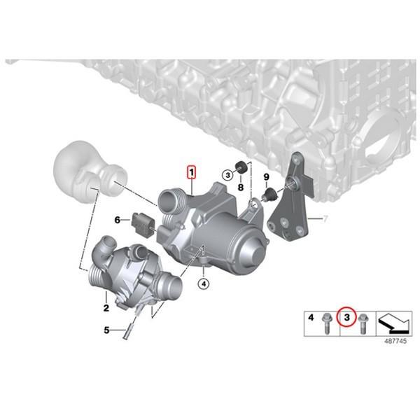 BMW BMW E60 E61 E87 E63 電気式ウォーターポンプ ボルト付き