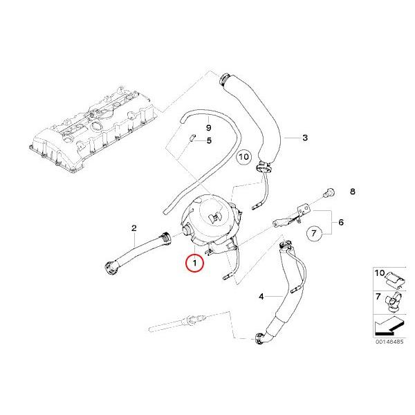 BMW BMW E60 E61 E90 E91 E87 E63 クランクケースベントバルブ/オイルセパレーター 11617531423 ...