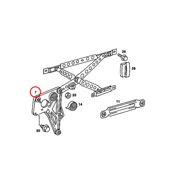 ベンツ W123 250 250T 280 280E 280TE 300D 300TD フロント パワーウインドウレギュレーター 左側 1237202746 | Mercedes-Benz | 01