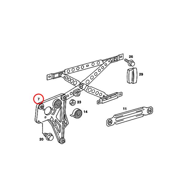 ベンツ W123 240D 240TD 250 250T フロント パワーウインドウレギュレーター 右側 1237202846 | Mercedes-Benz | 01