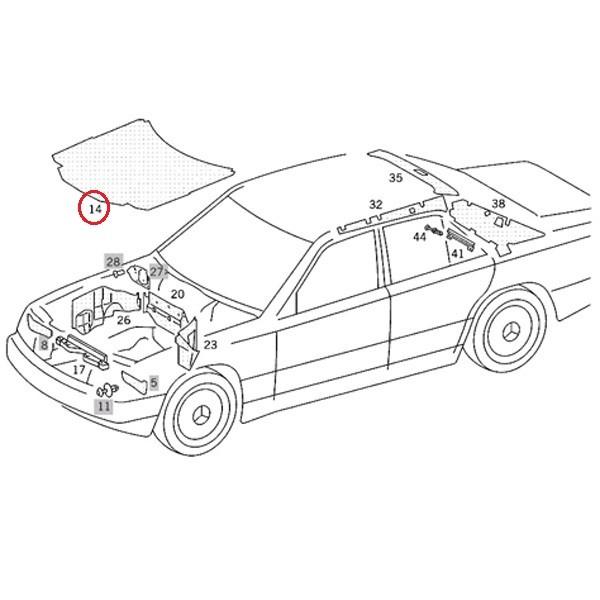 ベンツ ボンネット インシュレーター W124 メルセデス ベンツ ボンネットフードインシュレーター