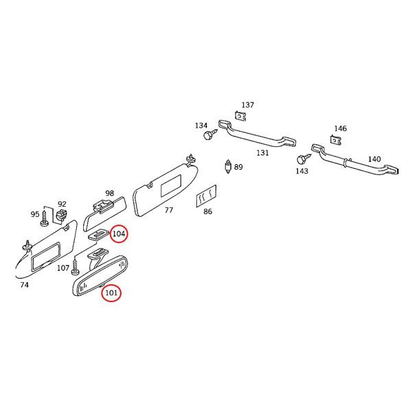 Mercedes-Benz ベンツ W126 W124 W201 ルームミラー/バックミラー 
