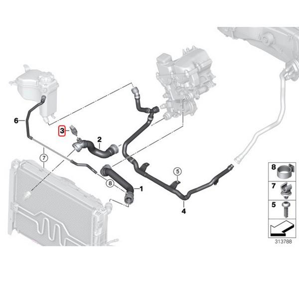 BMW 送料200円 E46E90E91E92 水温センサーロアホース側用 13621433077 