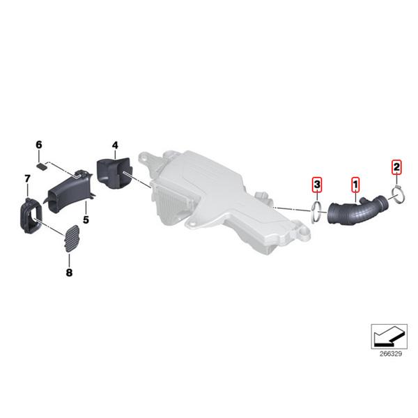 BMW F20 118i エアクリーナーパイプ/エアインテークホース N13