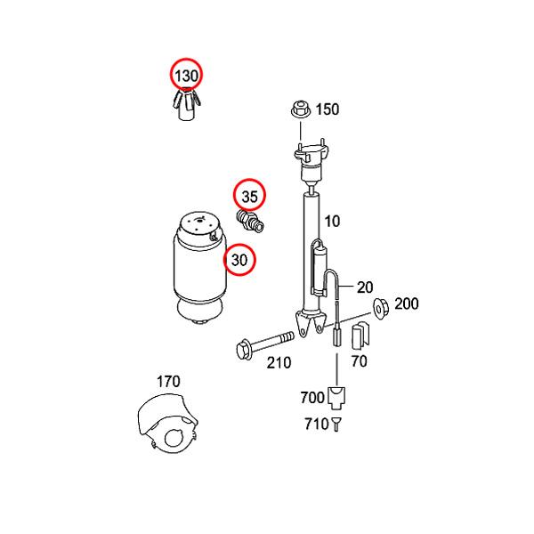 ベンツ W166 X166 GLE350d GLS350d リア/リヤ エアサスペンション 片側 1663200325 1643200625 1643200725 1643200925 1643201025 | Mercedes-Benz | 01