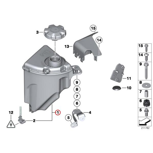 BMW F10 F11 ラジエーターサブタンク リザーバータンク エクスパンションタンク 17137578439 17137601950 17137647284 523i 528i 530i｜protechauto｜02