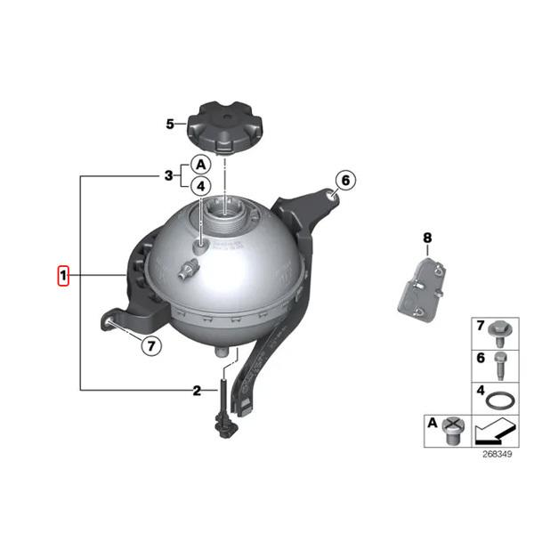 BMW 5シリーズ F07 F10 F11 523i 528i ラジエーターサブタンク/エクスパンションタンク センサー付き 17138614293｜protechauto｜02