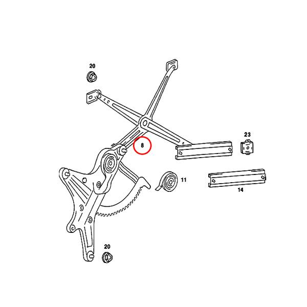 Mercedes-Benz（メルセデス・ベンツ） ベンツ W201 190E 2.3 2.3-16 フロント パワーウインドウレギュレーター ...