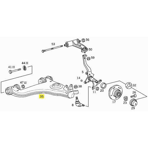 ベンツ Eクラス W210 フロント ロアアーム/コントロールアーム 右側2103307707 2103309107 2103306207 2103304507 | Mercedes-Benz | 01