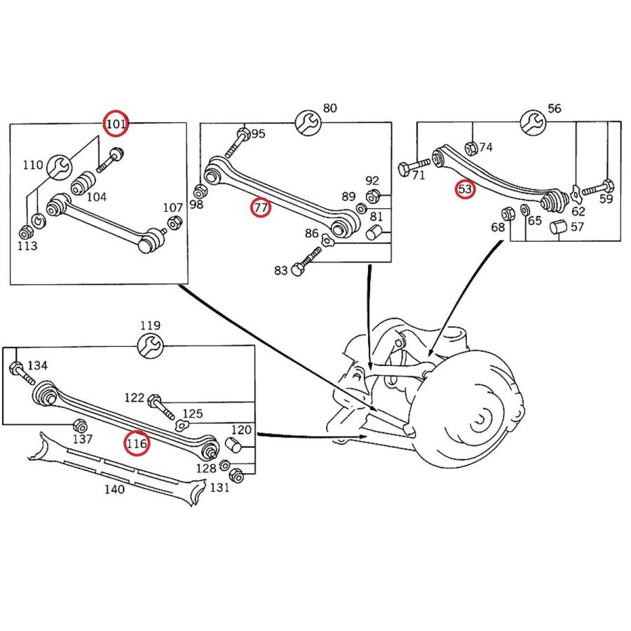 MEYLE ベンツ C209 A209 CLK200 CLK240 CLK320 リア マルチリンク コントロールアーム8本 2103503306 2103503406 2103503806 2103502153