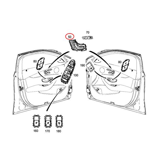 ベンツ C257 CLS220d フロントシート コントロールスイッチ 左側 2139050004 | Mercedes-Benz | 01