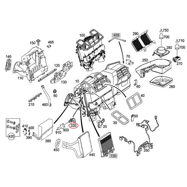 Mercedes-Benz（メルセデス・ベンツ） ベンツ W220 W221 W222 エバポレーターセンサー 2208300772 ...