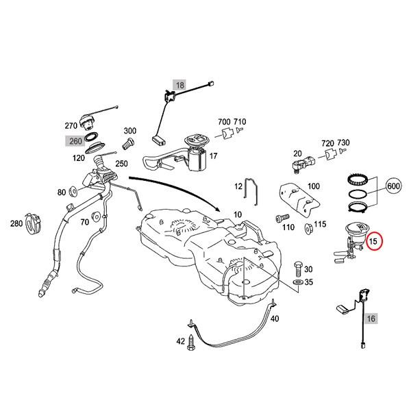 ベンツ Mクラス W164 ML350 ML500 ML550 燃料レベルセンサー/フューエルレベルセンサー フィルター付き 2514700090｜protechauto｜02
