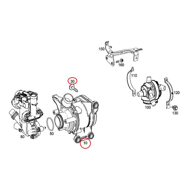 Mercedes-Benz（メルセデス・ベンツ） ベンツ W205 S205 C205 A205 C180 C200 ウォーターポンプ ボルト ...