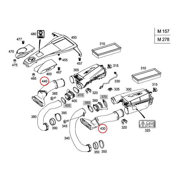 ベンツ W222 S550 S63AMG 4MATIC インテークパイプ/インテークホース/エアダクト 左右セット 2780904982 2780905082｜protechauto｜02