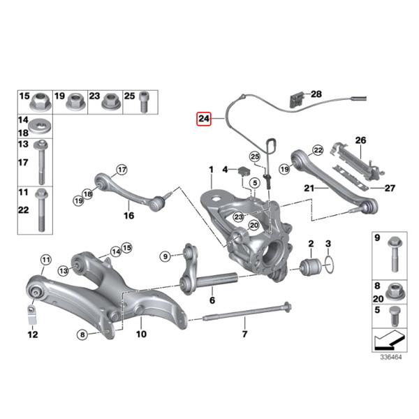 BMW BMW X5/F15 F85 xDrive35d 35i 40e 50i X5M リア/リヤ ABSセンサー