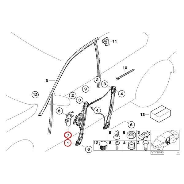 BMW [6ヶ月保証]BMW E46 フロント パワーウインドウレギュレーター左