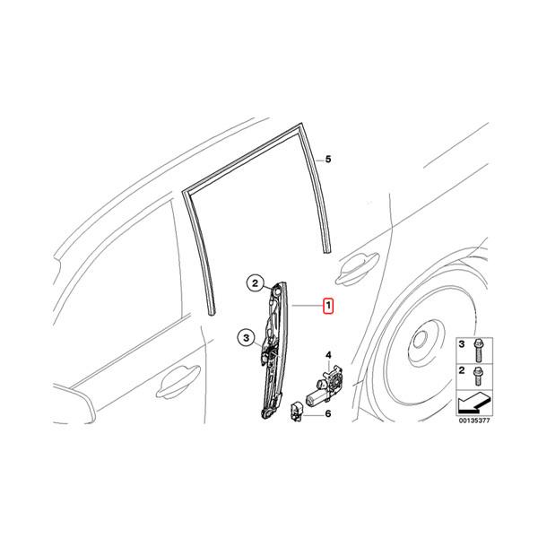 [6ヶ月保証付き]BMW E60 E61 525i 530i 530xi 540i 545i 550i M5 リア/リヤ パワーウインドウレギュレーター 左側 51357184745 51357075673 | BMW | 01